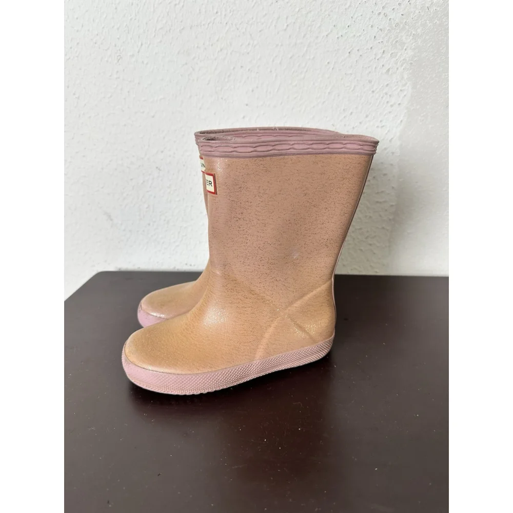 Hunter Rain Boots Pink Bella Little Girls US 7/ EU 25 Rubber Pull On Everyday